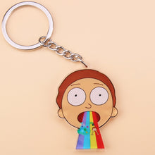 Load image into Gallery viewer, Cute Anime Cartoon Rick And Morty Keychain Acrylic Key Chain Women and Men Kids Key Ring Gift Porte Clef