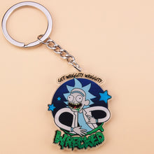 Load image into Gallery viewer, Cute Anime Cartoon Rick And Morty Keychain Acrylic Key Chain Women and Men Kids Key Ring Gift Porte Clef