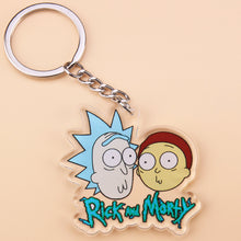 Load image into Gallery viewer, Cute Anime Cartoon Rick And Morty Keychain Acrylic Key Chain Women and Men Kids Key Ring Gift Porte Clef