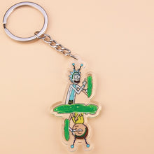 Load image into Gallery viewer, Cute Anime Cartoon Rick And Morty Keychain Acrylic Key Chain Women and Men Kids Key Ring Gift Porte Clef