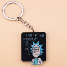 Load image into Gallery viewer, Cute Anime Cartoon Rick And Morty Keychain Acrylic Key Chain Women and Men Kids Key Ring Gift Porte Clef