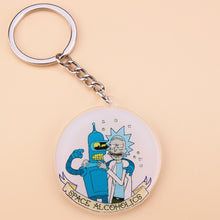 Load image into Gallery viewer, Cute Anime Cartoon Rick And Morty Keychain Acrylic Key Chain Women and Men Kids Key Ring Gift Porte Clef