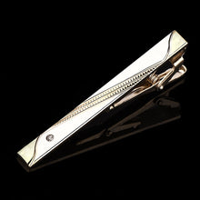 Load image into Gallery viewer, Hot Sale New Tie Clips Men&#39;s  Metal Necktie Bar Crystal Formal Dress Shirt Wedding Ceremony  Gold  Tie Clip