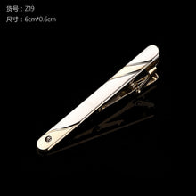 Load image into Gallery viewer, Hot Sale New Tie Clips Men&#39;s  Metal Necktie Bar Crystal Formal Dress Shirt Wedding Ceremony  Gold  Tie Clip