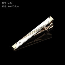 Load image into Gallery viewer, Hot Sale New Tie Clips Men&#39;s  Metal Necktie Bar Crystal Formal Dress Shirt Wedding Ceremony  Gold  Tie Clip