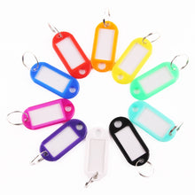 Load image into Gallery viewer, 10 PCS Plastic Custom Split Ring ID Key Tags Labels Key Chains Key Rings Numbered Name Baggage Luggage Tags
