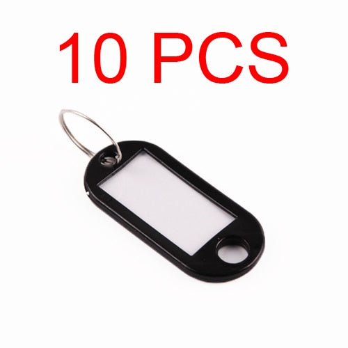 10 PCS Plastic Custom Split Ring ID Key Tags Labels Key Chains Key Rings Numbered Name Baggage Luggage Tags