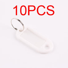 Load image into Gallery viewer, 10 PCS Plastic Custom Split Ring ID Key Tags Labels Key Chains Key Rings Numbered Name Baggage Luggage Tags