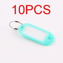 Load image into Gallery viewer, 10 PCS Plastic Custom Split Ring ID Key Tags Labels Key Chains Key Rings Numbered Name Baggage Luggage Tags